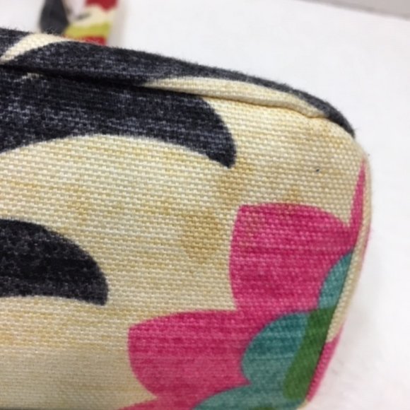 Multicolor Floral Linen Cotton Stylish Handbag Button Closure  11"x3"x6" - Picture 11 of 12